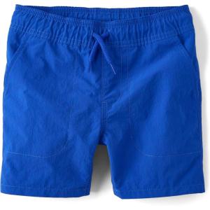 imageThe Childrens Place Boys Quick Dry Pull on Jogger Shorts 55quotCool Cobalt
