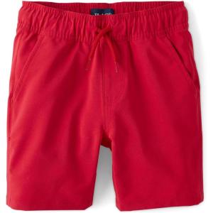 imageThe Childrens Place Boys Quick Dry Pull on Jogger Shorts 55quotRuby