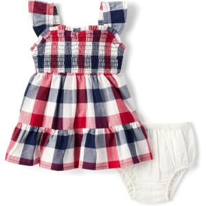 imageThe Childrens Place Baby Girls and Newborn Casual Sleeveless Dress with Diaper CoverAmericana Gingham
