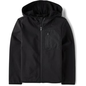 imageThe Childrens Place Boys Soft Tech Hooded Full Zip Up SweatshirtOnyx