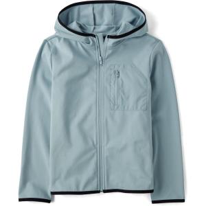 imageThe Childrens Place Boys Soft Tech Hooded Full Zip Up SweatshirtSmokey Blue