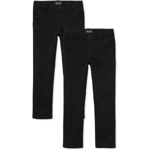 imageThe Childrens Place Girls Uniform Skinny Chino PantsBlack 2pack