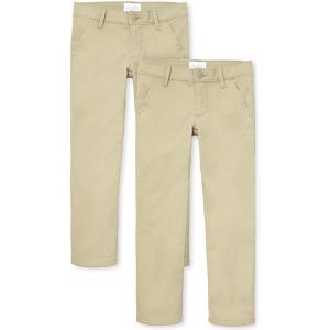 imageThe Childrens Place Girls Uniform Skinny Chino PantsSandy 2pack