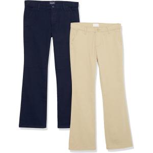 imageThe Childrens Place Girls Toddler Uniform Bootcut Chino PantsSandyTidal 2 Pack