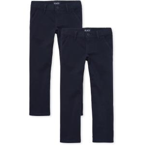imageThe Childrens Place Girls Toddler Uniform Bootcut Chino PantsTidal 2pack