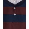 imageThe Childrens Place Boys 100 Cotton Long Sleeve Top and Pants2 Piece Pajama SetBurgundy Stripe Henley