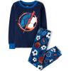 imageThe Childrens Place Boys 100 Cotton Long Sleeve Top and Pants 2 Piece Pajama SetSoccer