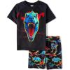 imageThe Childrens Place Boys Sleeve Top and Shorts2 Piece Pajama SetBright Dinos