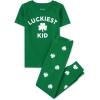 imageThe Childrens Place Kids 100 Cotton Short Sleeve Top and Shorts2 Piece Pajama SetLuckiest Kid