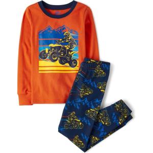 imageThe Childrens Place Boys 100 Cotton Long Sleeve Top and Pants 2 Piece Pajama SetAtv Wheeler