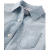 imageThe Childrens Place Girls Long Sleeve Plaid Twill Tie Front Button Down ShirtTessa Wash Denim