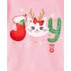 imageThe Childrens Place Kids All HolidaysBirthdays Long Sleeve Graphic TShirts2 PackCat HatJoy