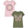 imageThe Childrens Place Girls Butterfly Short Sleeve Graphic TShirts MultipackPeace SignButterfly