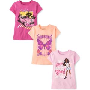 imageThe Childrens Place Girls Kindness Love Equality Short Sleeve Graphic TShirtsmultipacksButterflyCarGirl Be You