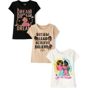 imageThe Childrens Place Girls Kindness Love Equality Short Sleeve Graphic TShirtsmultipacksDreamGirlFuture