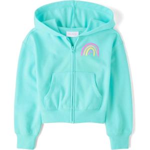 imageThe Childrens Place Girls Long Sleeve Active Hooded Fleece Full Zip UpSeagrove