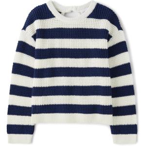imageThe Childrens Place Girls Long Sleeve Crew Neck Pullover SweaterBunny Tail Stripe