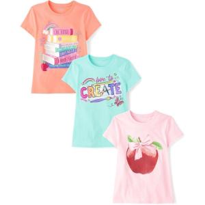 imageThe Childrens PlaceFemaleSchool Days Short Sleeve Graphic TShirtsmultipacksCreatePositiveApple 3PackXXLarge