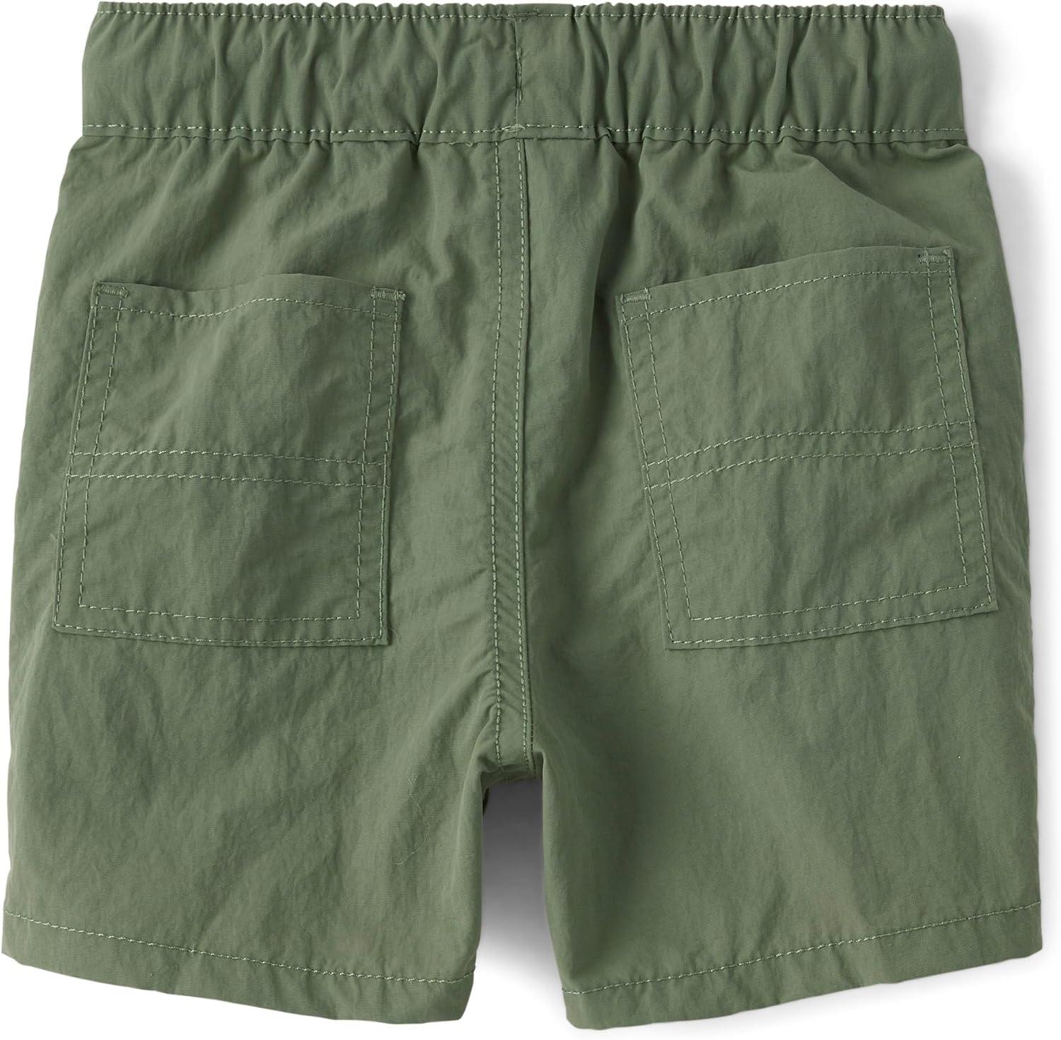 imageThe Childrens Place Baby Boys and Toddler Quick Dry Pull on Cargo Shorts 3quotGreenwich