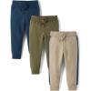 imageThe Childrens Place Baby Boys Active Fleece Jogger Pants 2 PackGrayBlueOlive 3pack