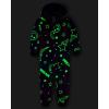 imageThe Childrens Place Girls Long Sleeve Fleece Hooded Zip Front One Piece PajamasNeon Dreams Sherpa