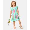 imageThe Childrens Place and Toddler Short Sleeve Casual DressesGreen Floral Babydoll