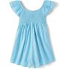 imageThe Childrens Place girls Smocked Skirt With Shorts RomperBubble Blue