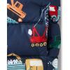 imageThe Childrens Place Baby Toddler Boys Medium Weight Wind WaterResistant Puffer JacketNavy Construction Trucks