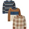 imageThe Childrens Place Baby Boys and Toddler Long Sleeve Everyday Casual Knit ShirtFedreal Blue Harvest 3pack