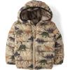 imageThe Childrens Place Baby Toddler Boys Medium Weight Wind WaterResistant Puffer JacketChinchilla Dinos