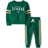 imageThe Childrens Place babyboys And Toddler Sweatshirt and Sweatpant 2 Piece OutfitVarsity Green