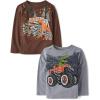 imageThe Childrens PlaceBaby Boysand Toddler Dino Long Sleeve Graphic TShirtsmultipacksMonster TruckDino Monster Truck 2 Pack12 Months18 Months