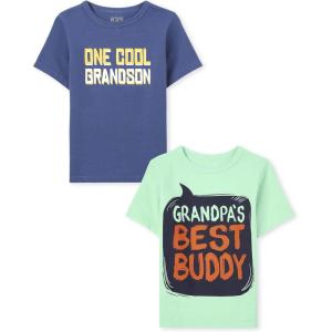 imageThe Childrens Place Baby and Toddler Boys Family Short Sleeve Graphic TShirts MultipackGrandpas BuddyCool Grandson