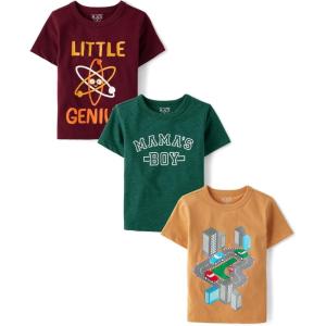 imageThe Childrens Place Baby and Toddler Boys Family Short Sleeve Graphic TShirts MultipackMamas BoyGeniusCars