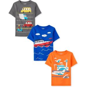 imageThe Childrens Place Baby and Toddler Boys Vehicle Short Sleeve Graphic TShirts MultipackStreet VehiclesAirplaneBoat