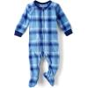 imageThe Childrens Place Baby Boys and Toddler Fleece Long Sleeve Zip Front One Piece Footed PajamasSleep ampamp PlayPlaid Tradewind