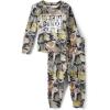imageThe Childrens Place Baby Boys and Toddler Long Sleeve Top and Pants Snug Fit 100 Cotton 2 Piece Pajama SetDino Heads