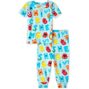 imageThe Childrens Place Baby And Toddler Boys Dino Snug Fit Cotton PajamasAbc Allover