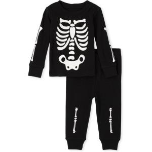 imageThe Childrens Place Baby Toddler and Big Kids Siblings Matching Halloween Pajama Sets CottonSkeleton