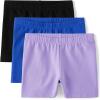 imageThe Childrens Place Girls Cartwheel ShortsBluePurpleBlack 3pack