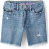 imageThe Childrens Place Girls Denim Midi ShortsLea Distressed