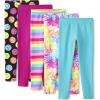 imageThe Childrens Place Girls Printed Leggings 2PackPinkStripesTie DyeBlue 5pack