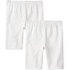 imageThe Childrens Place Girls Solid Bike ShortsWhite 2pack