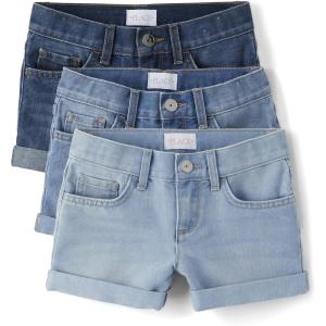 imageThe Childrens Place Girls Denim Midi ShortsDenim Wash 3pack