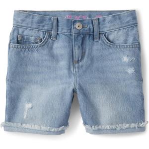 imageThe Childrens Place Girls Denim Midi ShortsDestructed Rose Wash