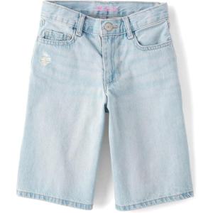 imageThe Childrens Place Girls Denim Midi ShortsMaddie Wash