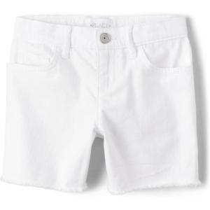 imageThe Childrens Place Girls Denim Midi ShortsStraight Leg White