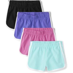 imageThe Childrens Place Girls Knit Dolphin ShortsBlackPurplePinkAqua 4pack