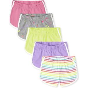 imageThe Childrens Place Girls Knit Dolphin ShortsPink Mulit Color 5pack