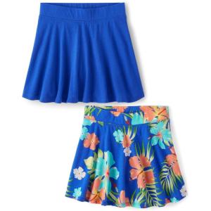 imageThe Childrens Place Girls PullOn Everyday SkortsCool Cobalt 2pack